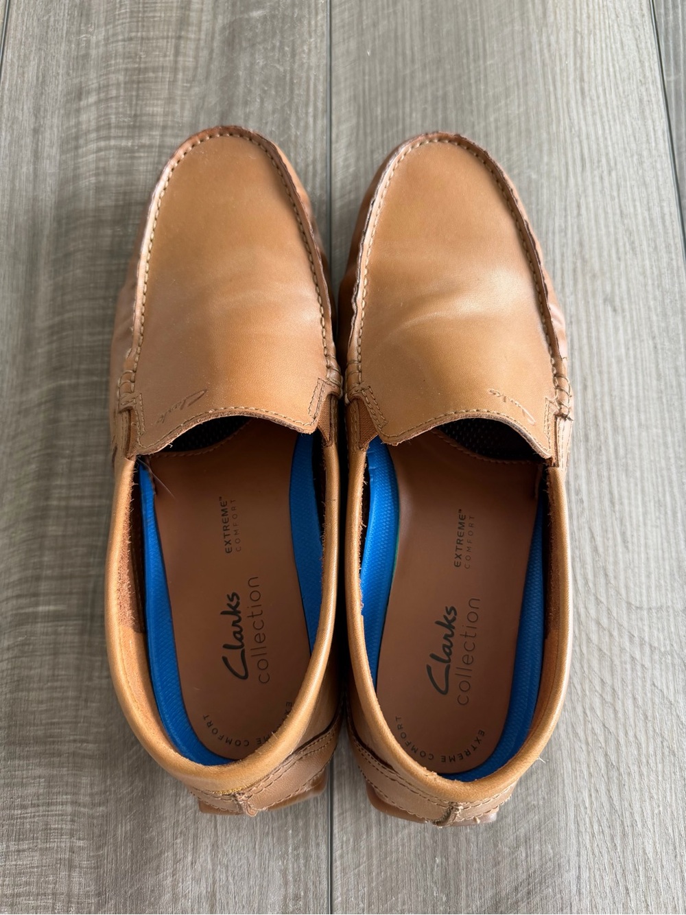 Clarks Men’s Brown Leather Slip-On Loafers - Picture 2 of 6